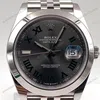 Super Clone Rolex Datejust Rhodium Dial 126300 “Wimbledon” Jubilee 41 mm — dial close-up