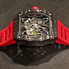 Super Clone Richard Mille RM 35-02 Carbon TPT Purple AR Sapphire Rubber Strap — view 9