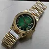 Super Clone Rolex Day-Date Green Ombré Dial 128238-0118 36 mm — case and bezel
