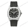 Super Clone Patek Philippe Aquanaut 5067A-025 35.6mm Black Dial Full Moissanite Steel – Customize Diamod
