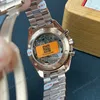Super Clone Omega 42mm Steel — on leather display