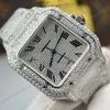 Super Clone Cartier Santos de Cartie Larger Full Diamond 39.8mm – Handcrafted Diamod — side profile