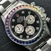 Super Clone Rolex Cosmograph Daytona Rainbow Sapphire Black Diamond Dial 116599RBOW – Swiss SuperClone - photo 24