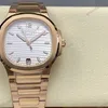 Super Clone Patek Philippe Nautilus 7118/1R-001 35.2mm White Dial Rose Gold — dial close-up