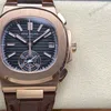 Super Clone Patek Philippe Nautilus Chronograph 5980/1AR-001 40.5mm Black Dial — dial close-up