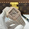 Super Clone Cartier Santos de Cartie Larger Full Diamond Rose Gold 39.8mm – Handcrafted Diamod — bracelet detail