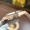 Super Clone Audemars Piguet Royal Oak 26730OR.OO.1320OR.01 41mm Rose Gold – — on leather display