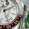 Super Clone Rolex GMT-Master II Meteorite Dial 126719BLRO “Superman” Oyster — on leather display