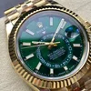 Super Clone Rolex Sky-Dweller Green Dial 336938 (Jubilee) — case and bezel