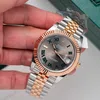 Super Clone Rolex Datejust Slate Roman Dial 126331-0016 41 mm — on leather display