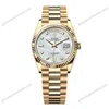 Super Clone Rolex Day-Date White Mother-of-Pearl Diamond Dial 128238-0011 36 mm