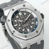 Super Clone Audemars Piguet Royal Oak Offshore Diver 15720ST 42mm Stainless Steel Grey Dial — case and bezel