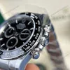 Super Clone Rolex Daytona Black Dial 126500LN “Godzilla” — on leather display