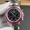 Super Clone Rolex Cosmograph Daytona Ruby Sapphire Bezel Black Dial 116520 – Swiss SuperClone - photo 8