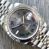 Super Clone Rolex Datejust Rhodium Dial 126334 “Wimbledon” Flutted/Jubilee 41 mm — case and bezel