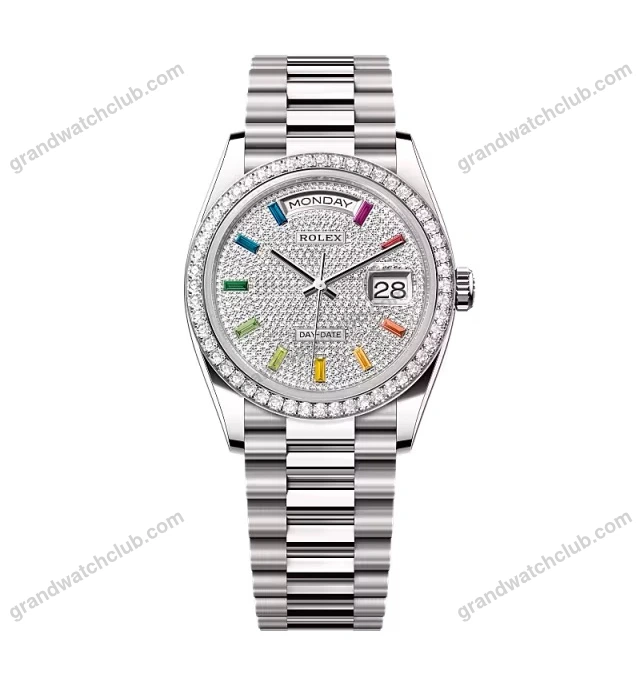Super Clone Rolex Day-Date Diamond-Paved Dial 128349rbr-0006 36 mm