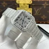 Super Clone Cartier Santos de Cartie Larger Full Diamond 39.8mm – Handcrafted Diamod — bracelet detail