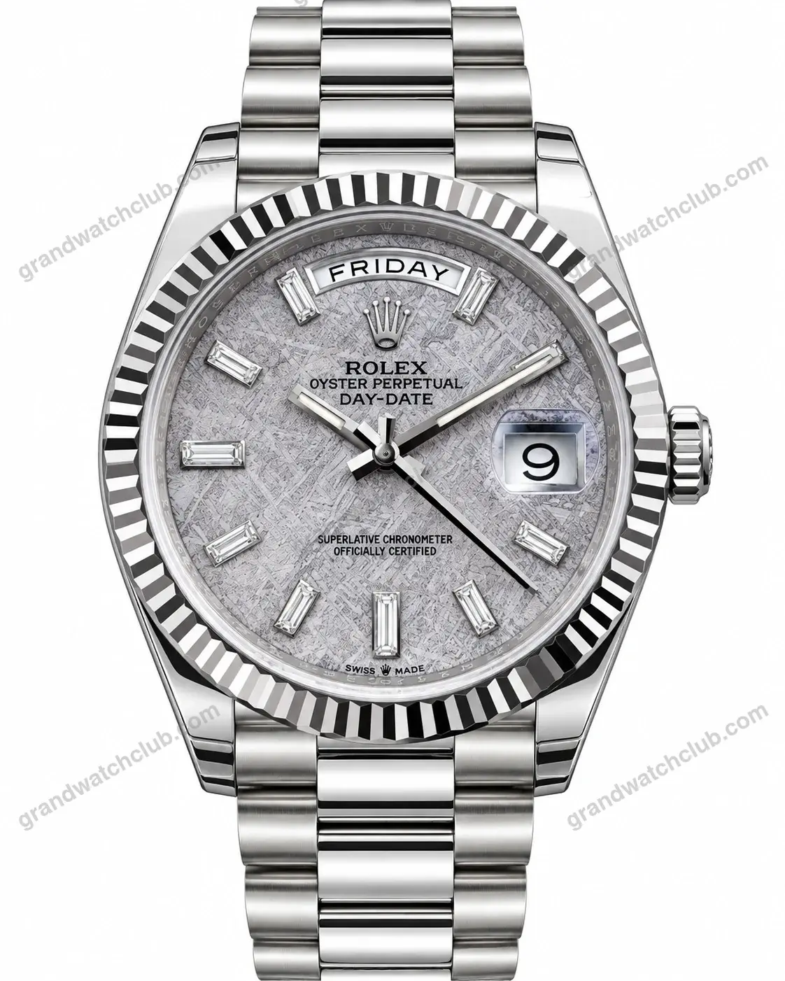 Super Clone Rolex Day-Date 40 Meteorite Diamond Dial 228239 President – Swiss SuperClone