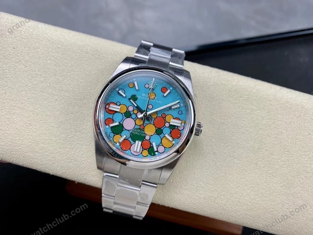 Super Clone Rolex Oyster Perpetual Turquoise Dial 124300 41 mm — bracelet detail