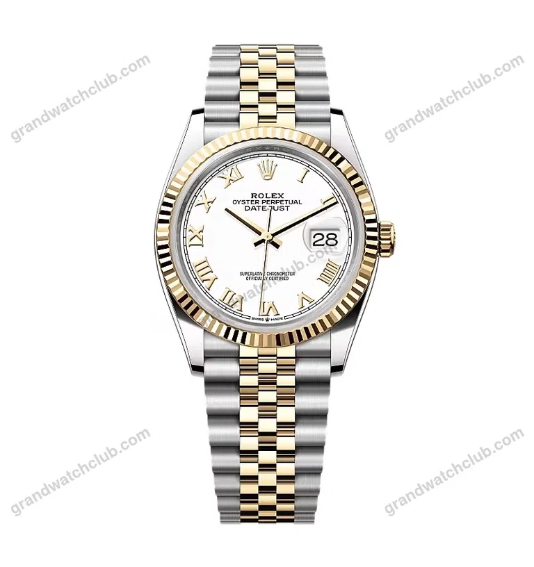 Super Clone Rolex Datejust White Roman Dial 126233-0029 36 mm