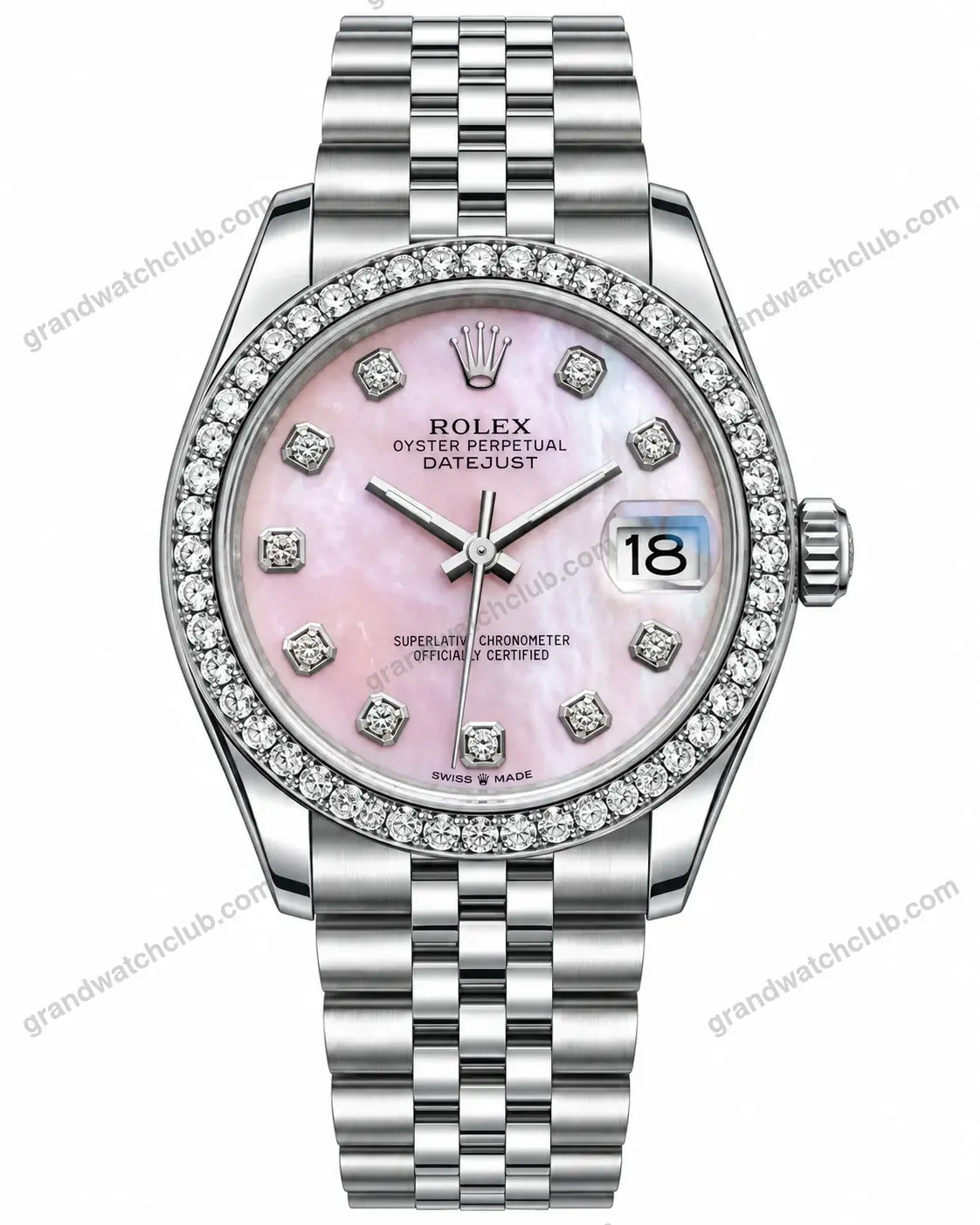 Super Clone Rolex Datejust White Mother of Pearl Diamond Dial 278384RBR Jubilee 31 mm – Swiss SuperClone