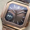 Super Clone Patek Philippe Cubitus 5821/1AR-001 45mm Chocolate Dial Rose Gold — movement / caseback view