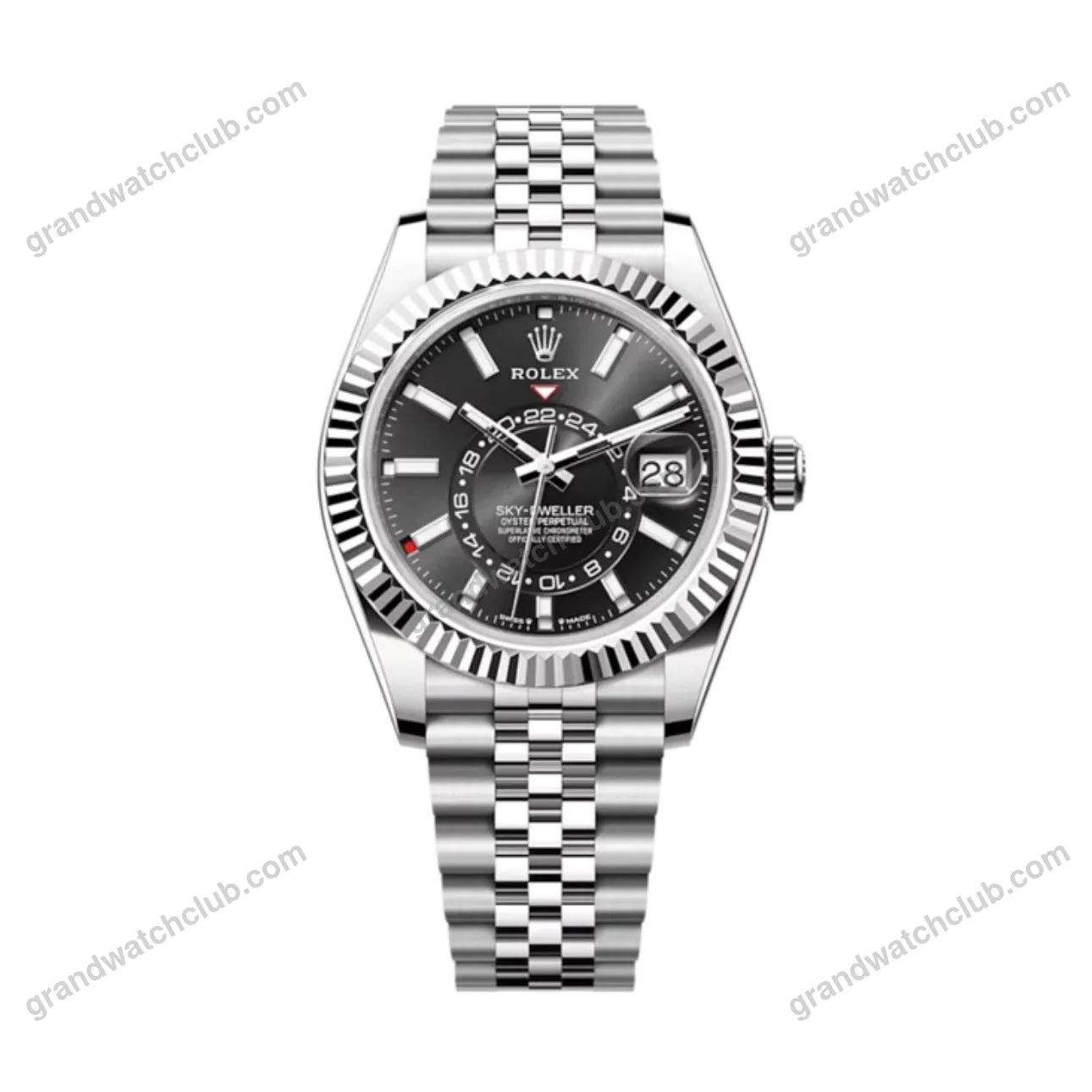 Super Clone Rolex Sky-Dweller Bright black Dial 336934 Jubilee