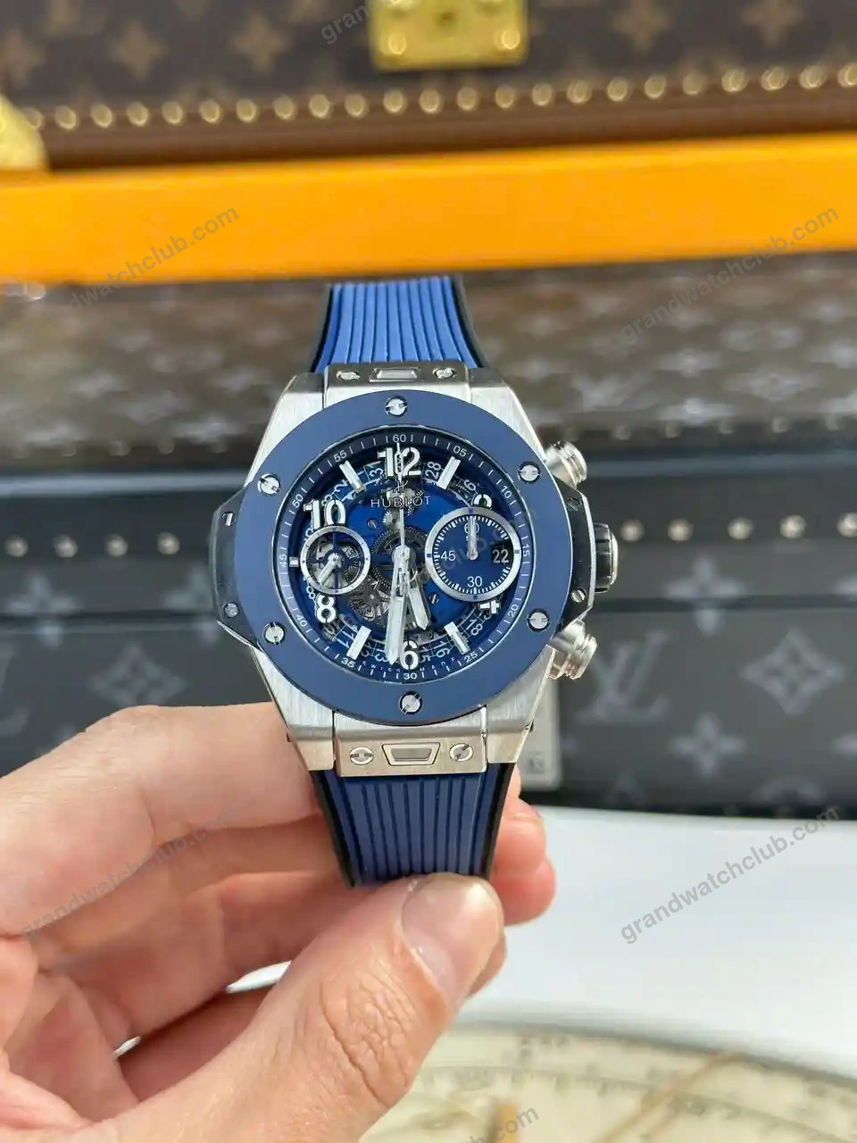 Super Clone Hublot Big Bang Unico Titanium Blue Ceramic 441.NL.5171.RX 42mm — bracelet detail