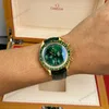 Super Clone Omega Speedmaster Moonwatch Professional 42mm 310.63.42.50.10.001 Green Dial Yellow Gold — bracelet detail