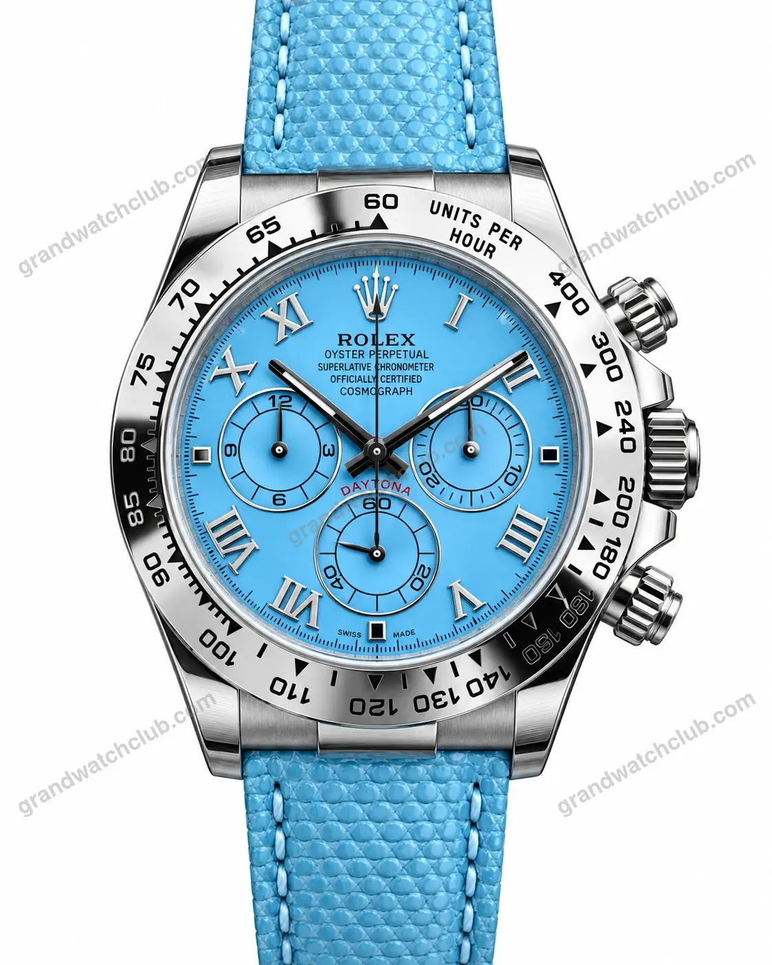 Super Clone Rolex Cosmograph Daytona Ice Blue Roman Dial 116520 – Swiss SuperClone