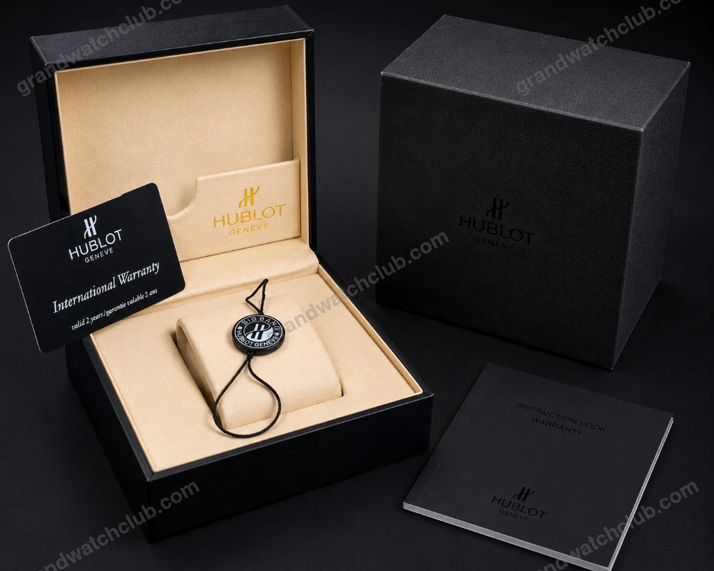 Super Clone Hublot Big Bang Rose Gold Black Carbon Dial Rubber Strap — case and bezel