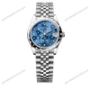 Super Clone Rolex ,Azzuro Blue, Floral Motif Set With Diamonds , 31 mm