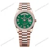 Super Clone Rolex Day-Date Green Aventurine Diamond Dial 128345rbr-0068 36 mm