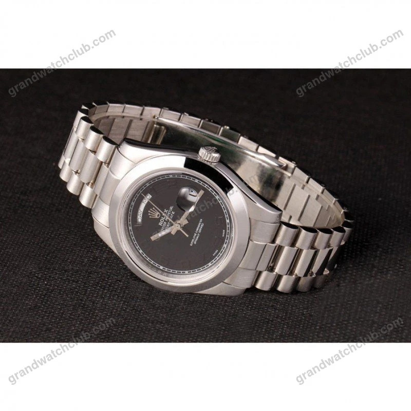 Super Clone Rolex Day-Date Black Dial 80294 40 mm — bracelet detail