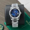 Super Clone Rolex Day-Date Blue Ombré Dial 128239-0063 36 mm — dial close-up