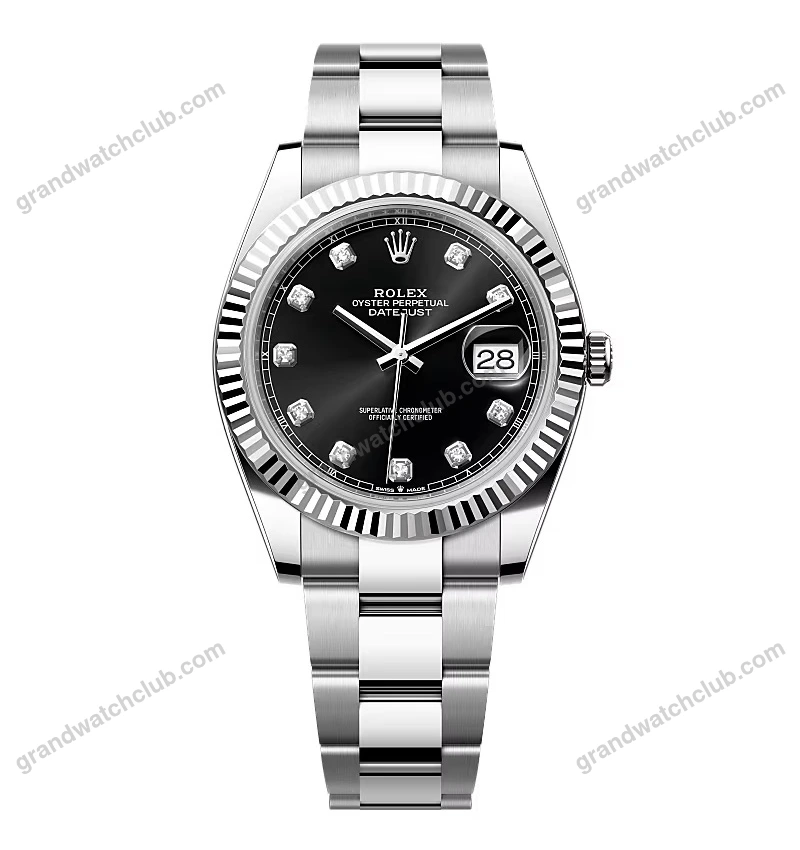Super Clone Rolex Datejust Black Diamond Dial 126334-0011 41 mm
