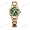 Super Clone Rolex ,Olive Green, Floral Motif Set With Diamons , 31 mm