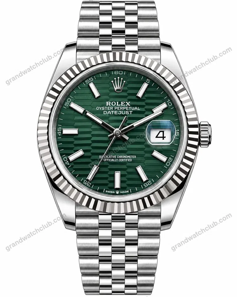 Super Clone Rolex Datejust Green Motif Dial 126334 Jubilee 41 mm – Swiss SuperClone
