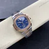 Super Clone Patek Philippe Nautilus Chronograph 5980/1AR-001 40.5mm Blue Dial Rose Gold Demi — movement / caseback view