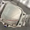 Super Clone Cartier Santos De Cartier CRW2SA0030 Demi Yellow Gold — on leather display