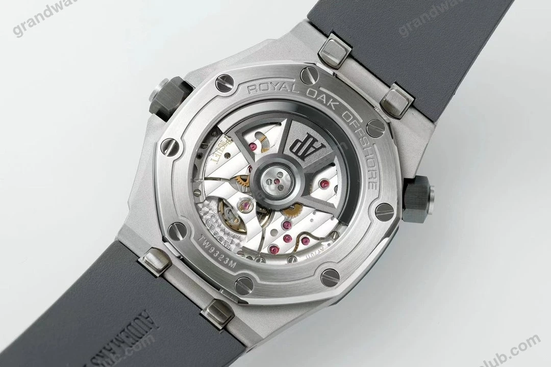 Super Clone Audemars Piguet Royal Oak Offshore Diver 15720ST 42mm Stainless Steel Grey Dial — on leather display