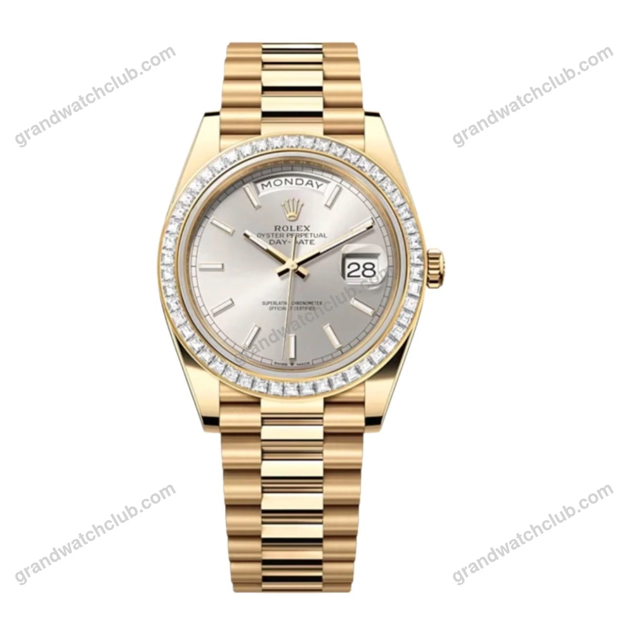 Super Clone Rolex Day-Date Silver Dial 228398TBR 40 mm