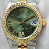 Super Clone Rolex Datejust Olive Green Roman Diamond Dial 126233-0025 36 mm — clasp and links