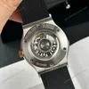 Super Clone Hublot Classic Fusion 42mm Leather Strap Titanium — on leather display
