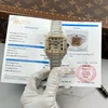 Super Clone Cartier Santos de Cartie Larger Full Diamond Demi Yellow Gold 39.8mm – Handcrafted Diamod — dial close-up