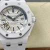 Super Clone Audemars Piguet Royal Oak Offshore Diver 15707CE 42mm White Dial Ceramic — dial close-up
