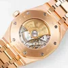 Super Clone Audemars Piguet Royal Oak Selfwinding 15400OR 41mm Black Dial Rose Gold – — view 9