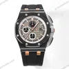 Super Clone Audemars Piguet Royal Oak Offshore Selfwinding Chronograph Black 26415CE 44mm Grey Dial – — dial close-up