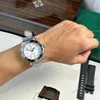 Super Clone Omega 42mm Steel — on leather display