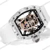 Super Clone Richard Mille RM 52-01 Transparent Skull Tourbillon Rubber Strap β dial close-up
